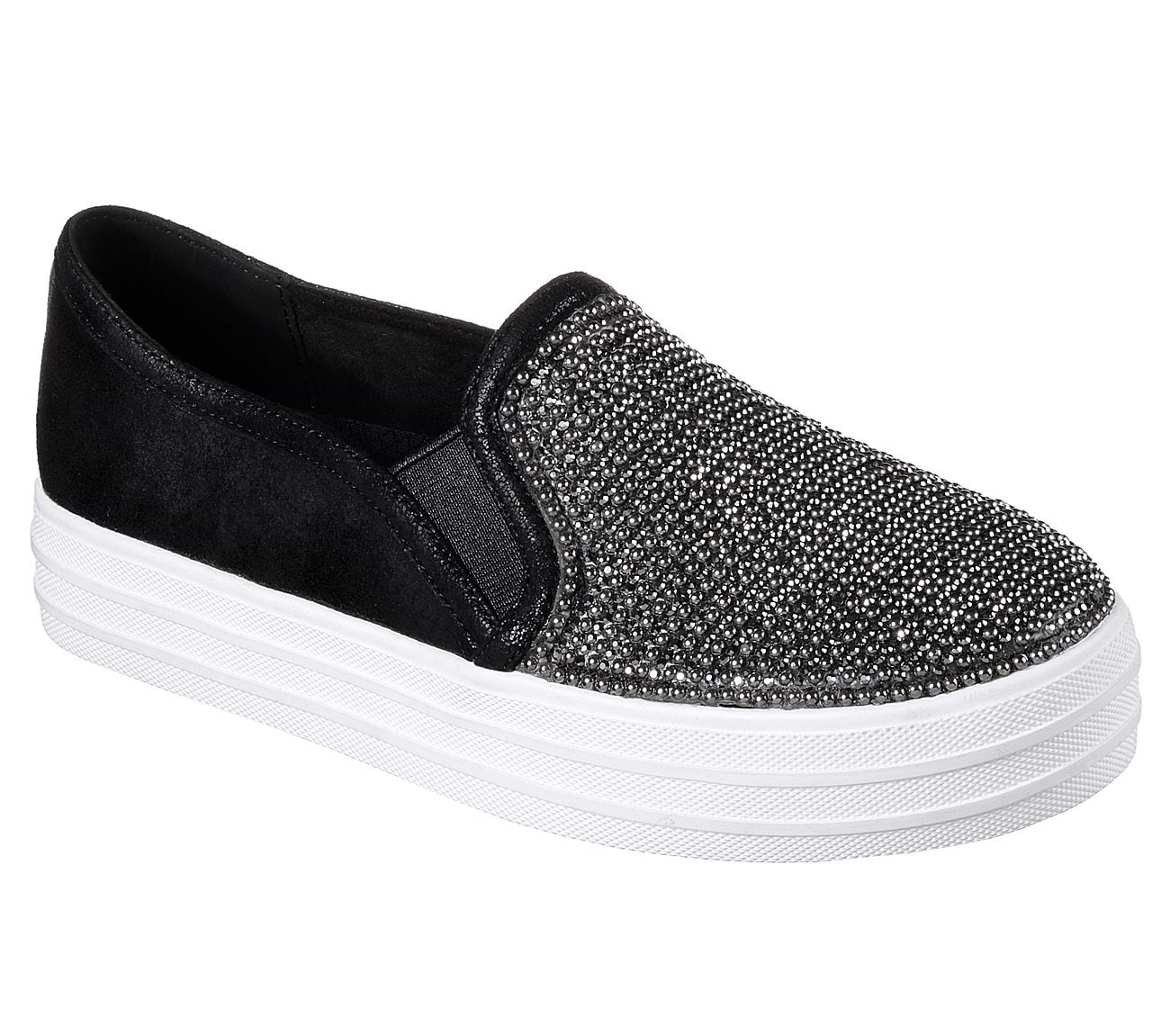 Skechers Double Up Shiny Dancer Black White Griggs