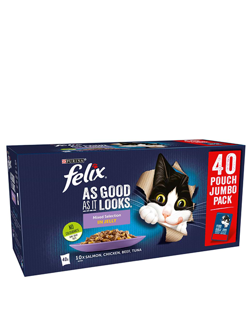 Felix As Good As It Looks Meat Selection in Jelly 40 x 100g Pouches