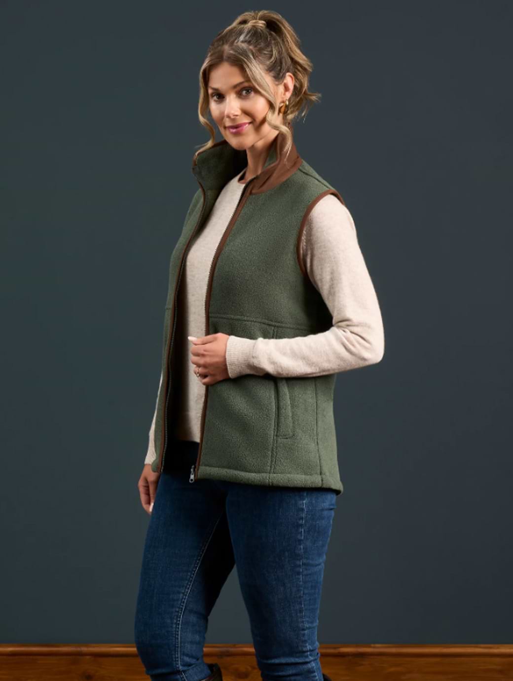 Alan Paine Women's Aylsham Fleece Waistcoat Cedar