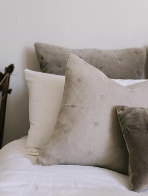 ALSO Home Mason Bee Linen Cushion Stone 