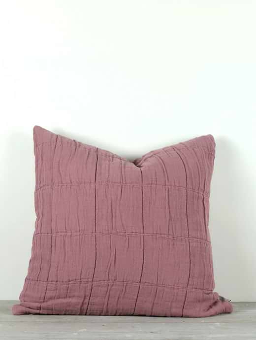 ALSO Home Nora Grid Cushion Pomegranate 40x40 