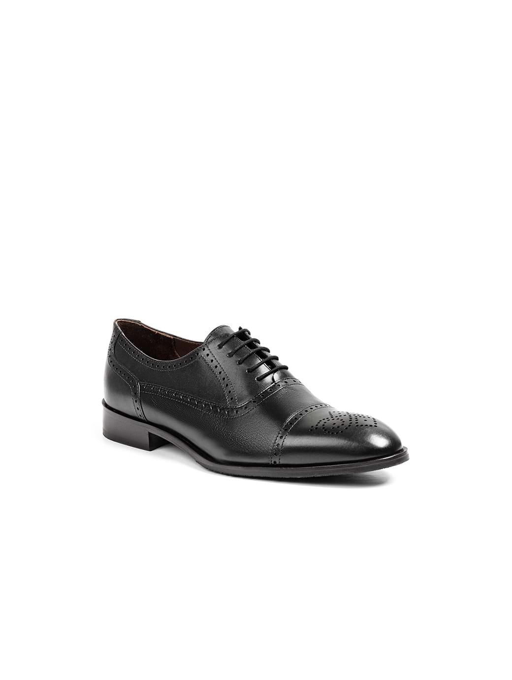 Anatomic Shoes Men's Chico Leather Formal Cap-Toe Oxford Brogue Shoes Black
