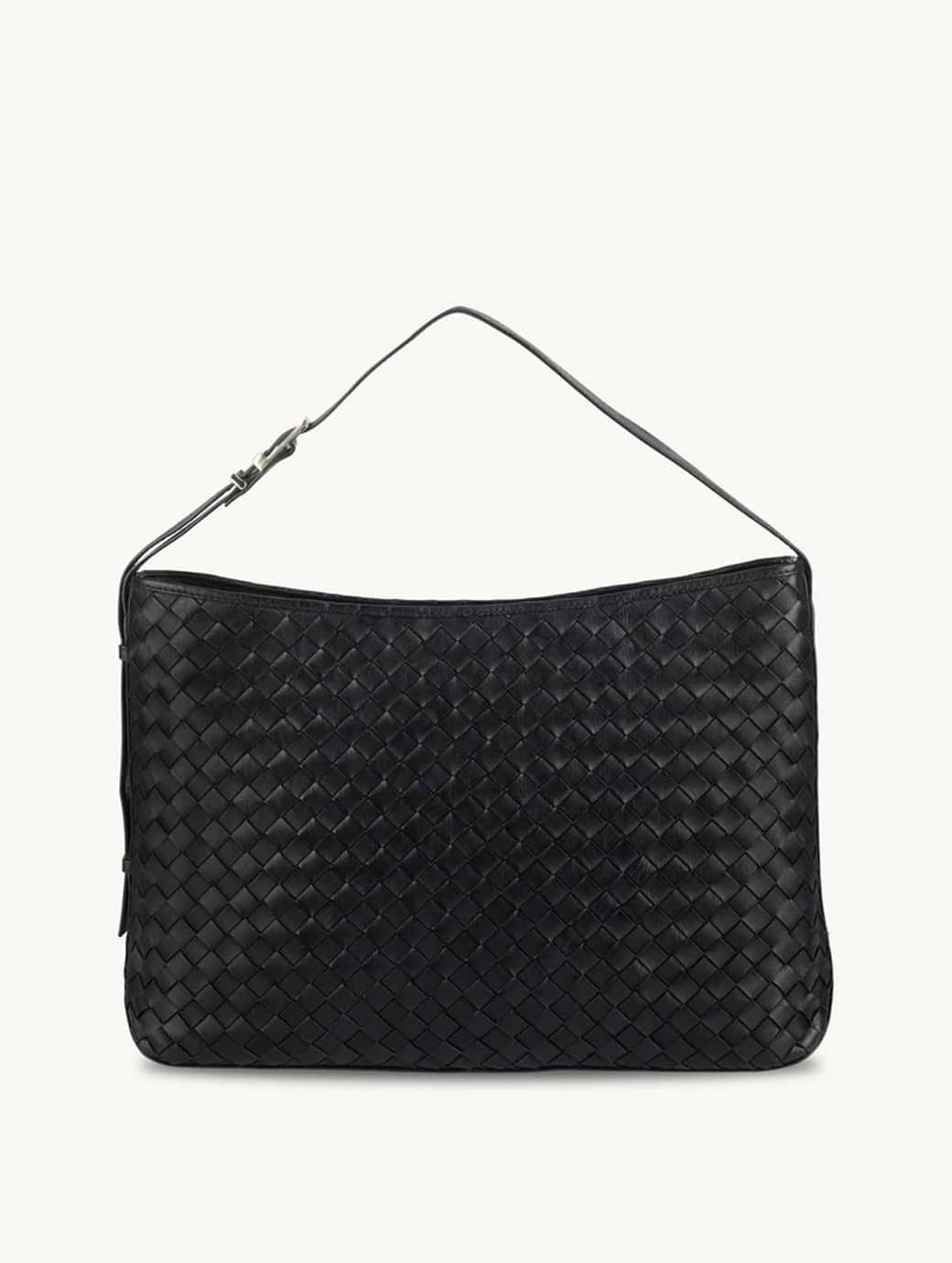 Apatchy London The Holly Woven Black Leather Bag