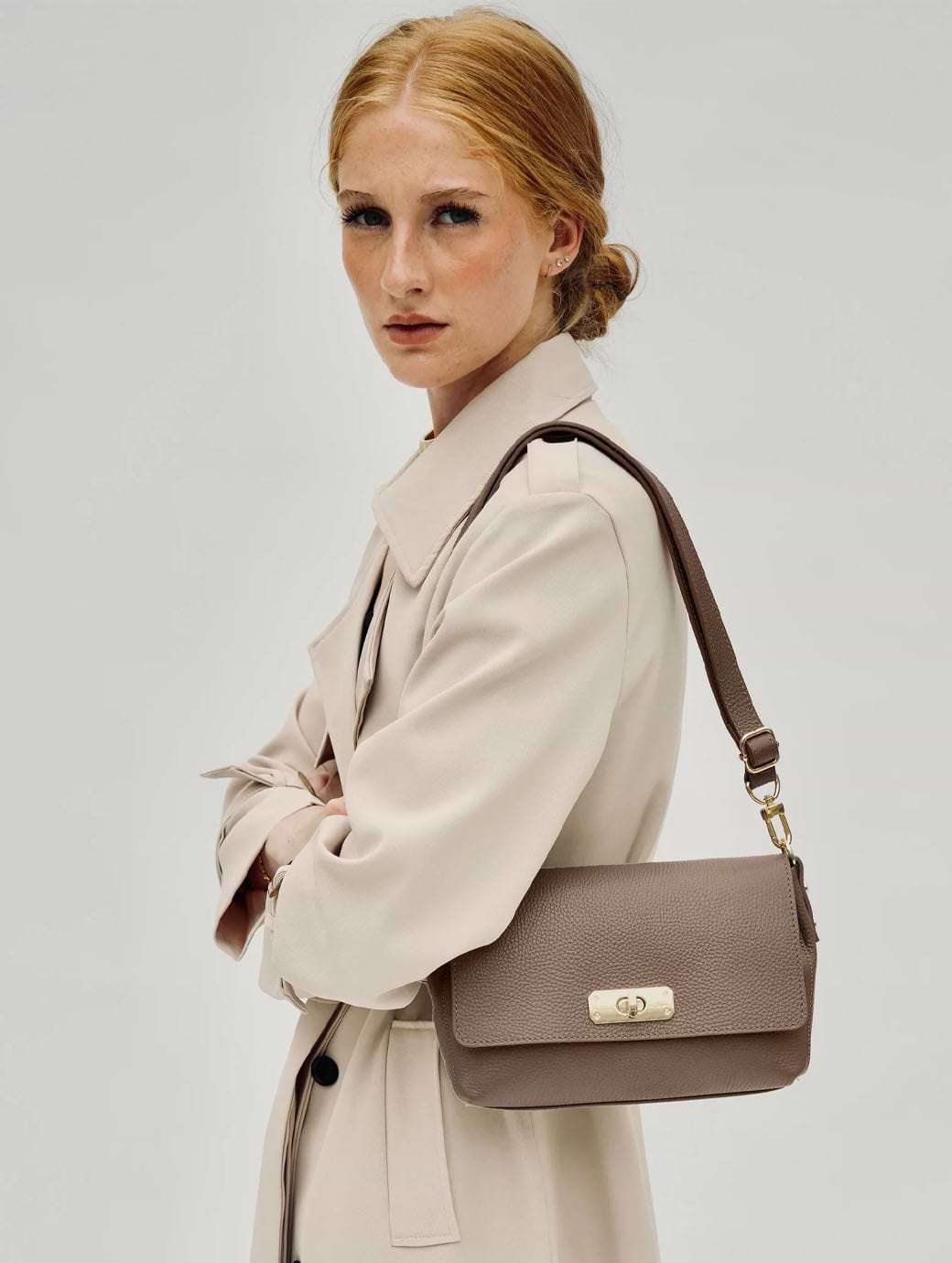 Apatchy London Women's The Maisie Midi Mink Suede Bag Brown