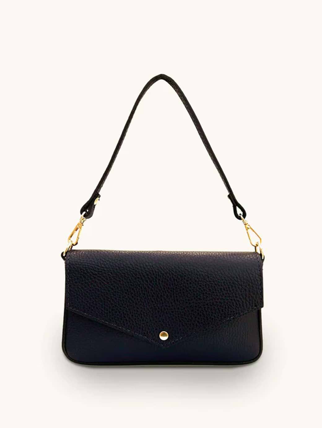 Apatchy London The Munro Black Leather Shoulder Bag