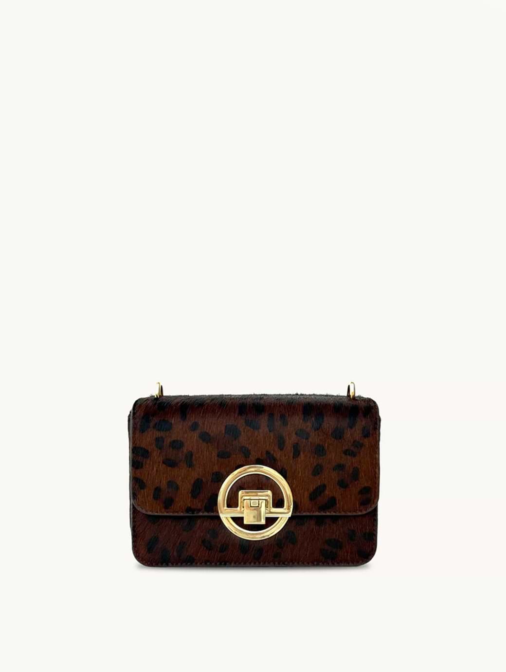 Apatchy London The Tilly Dark Leopard Hair-On Leather Bag