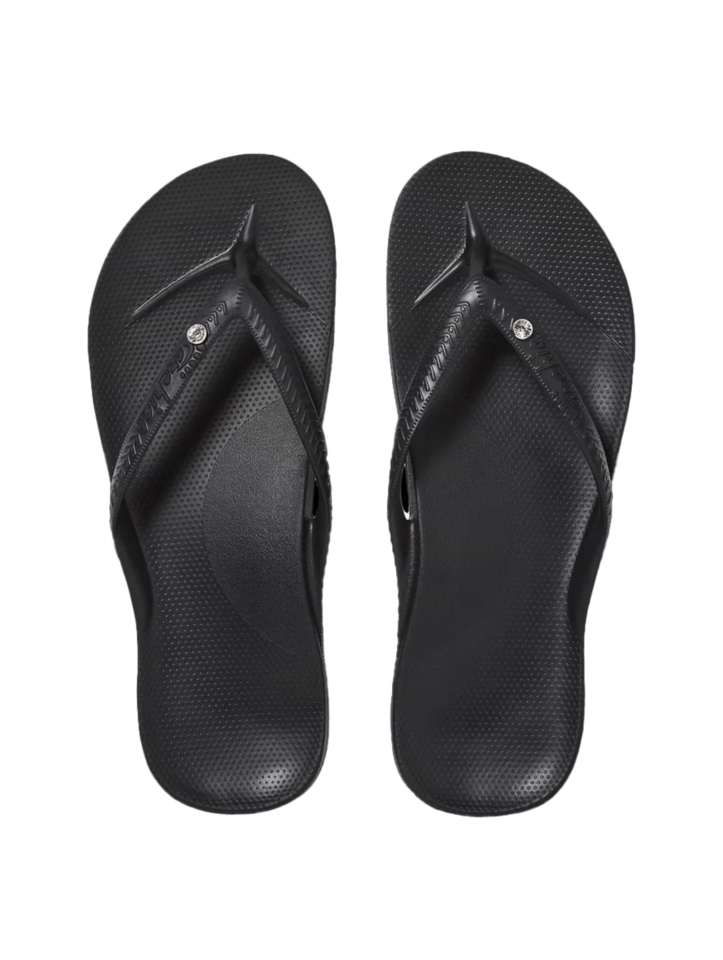 Archies Footwear Women's Arch Support Flip Flops Black Crystal