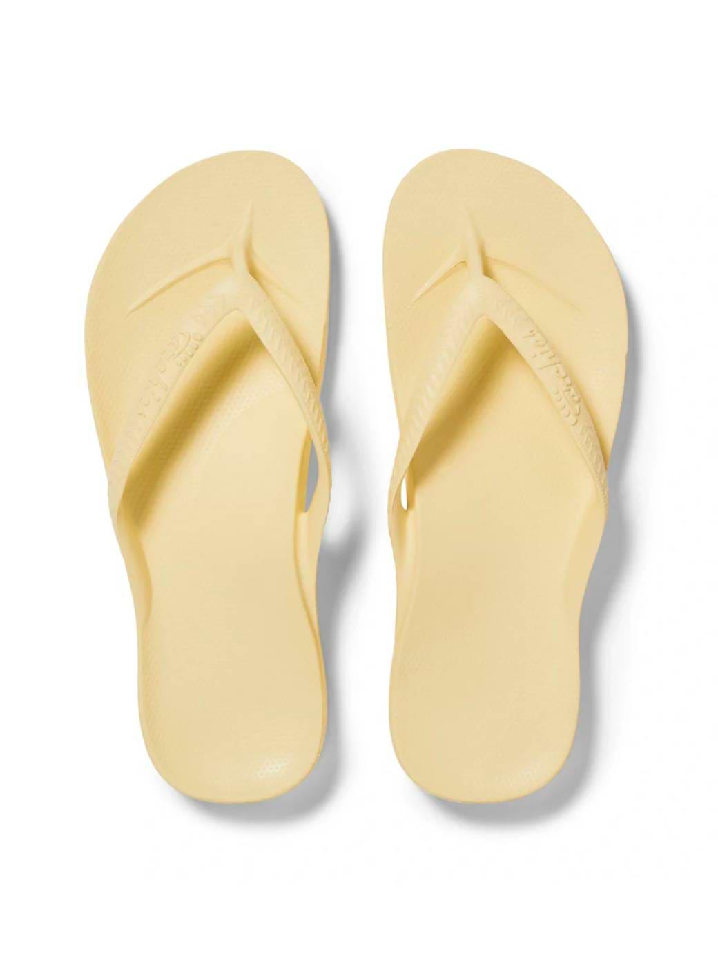 Archies Women's Arch Support Flip Flops Lemon
