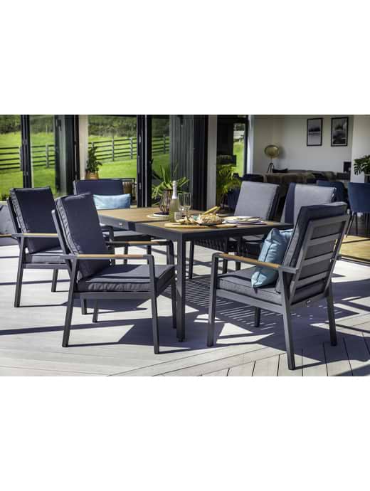 Hartman Asher 6 Seat Rectangular Dining Set Matt Xerix/Grey Harris