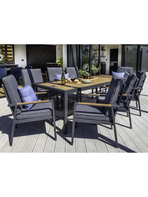 Hartman Asher 8 Seat Rectangular Dining Set Matt Xerix/Grey Harris
