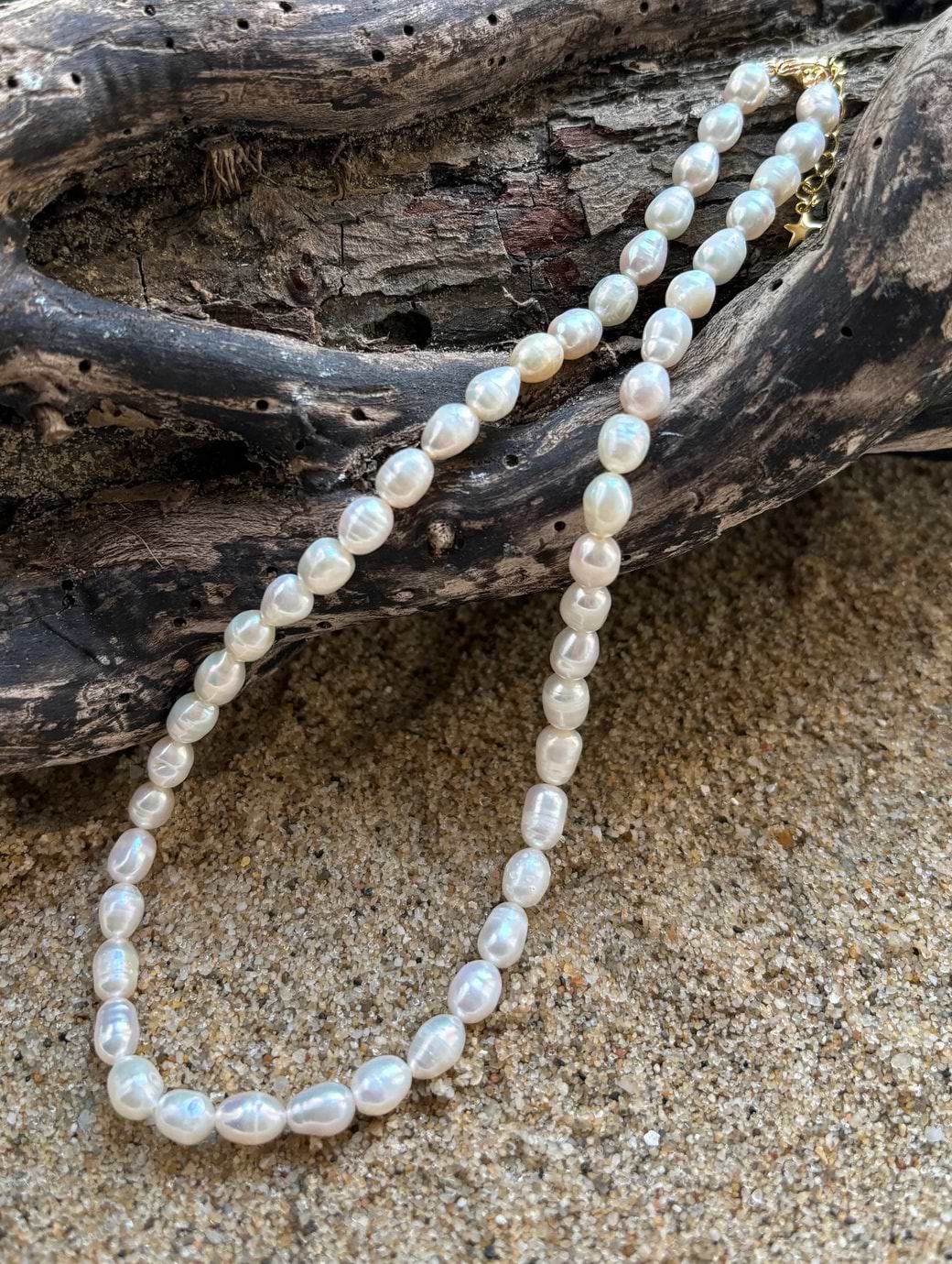 Ocean Ripples Women's 18ct Gold Plated Fresh Water Pearl Necklace