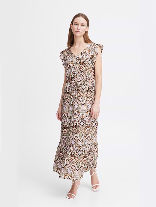 B Young Women's Bymmjoella Frill Dress Aloe Boho Mix 
