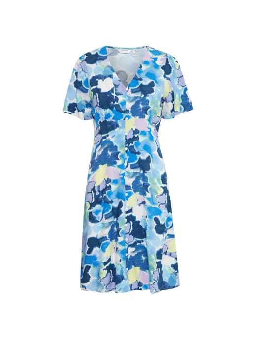 B Young Women's Bymmjoella Short V Neck Dress Angel Blue Watercolor Mix