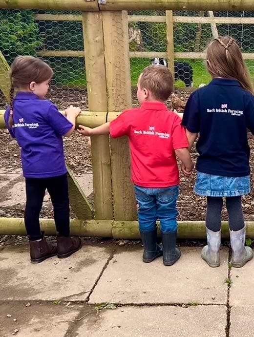 Back British Farming Children's Polo Shirt Purple