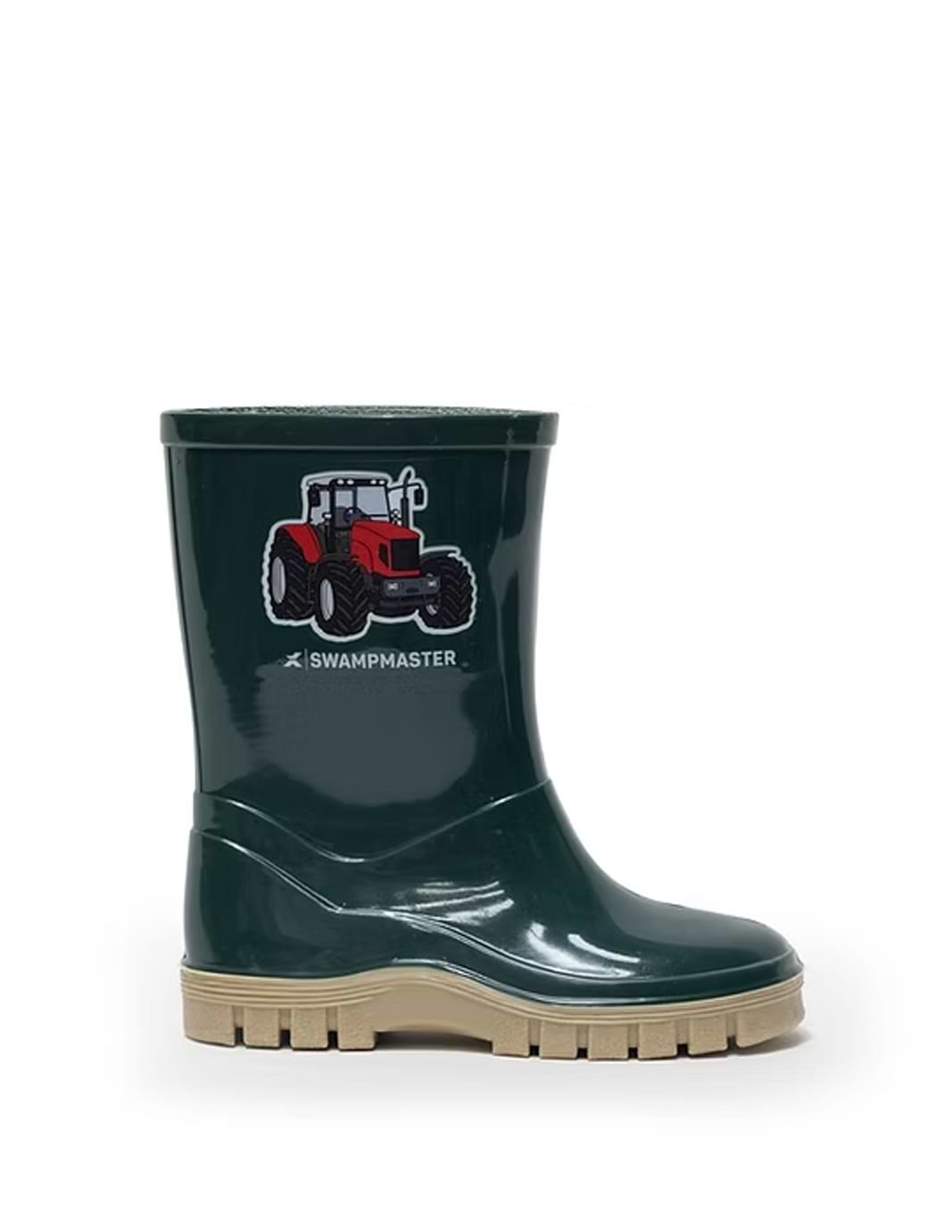 Back British Farming Children's Tractor Wellington Boot Green
