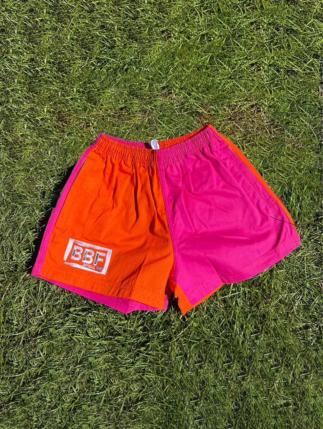 Back British Farming Kid's Contrast Shorts Pink/Orange