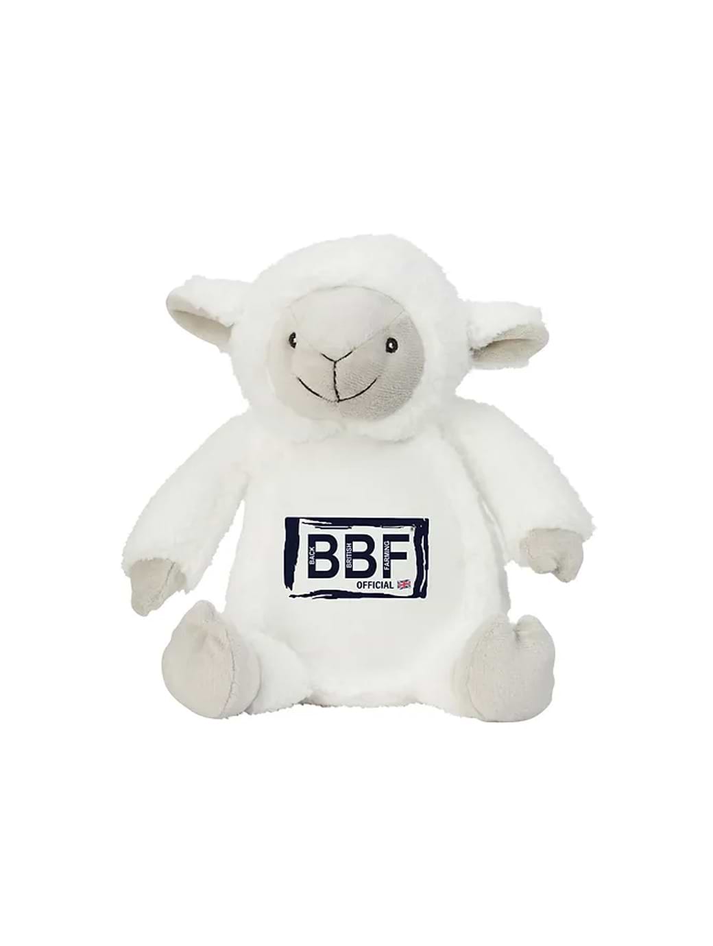 Back British Farming Plush Teddy Lamb Navy Logo