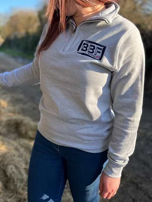 Back British Farming The Classic BBF Quarter Zip Grey