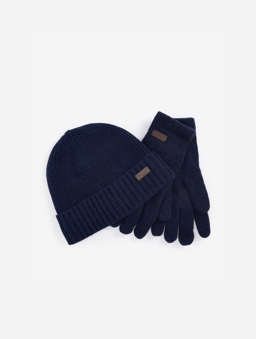 Barbour Carlton Beanie & Gloves Navy
