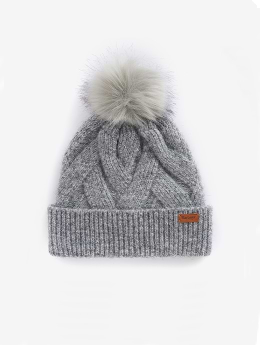 Barbour Dace Cable Beanie Light Grey  
