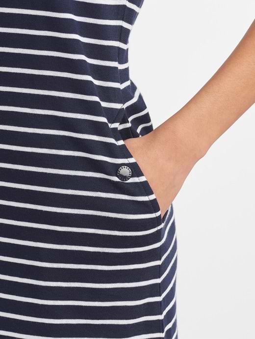Barbour Dalmore Stripe Dress Navy White