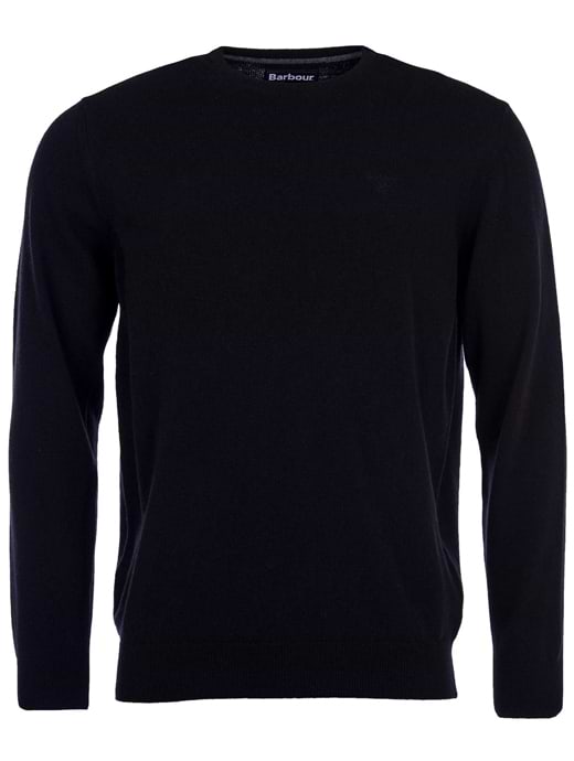 Barbour Essential Lambswool Crew Neck Black Griggs