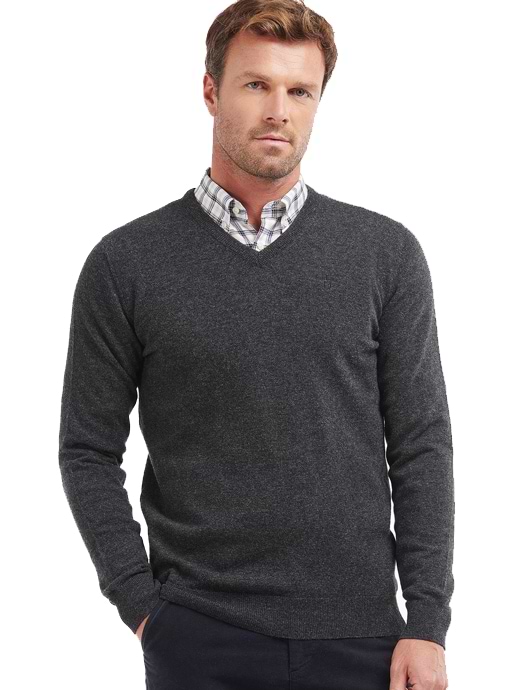 Barbour essential lambswool v neck jumper cheap