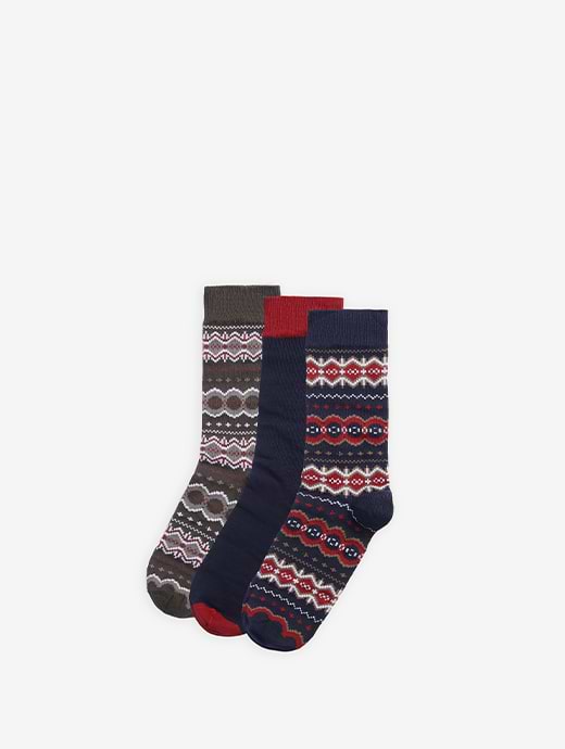 Barbour Fairisle Sock Cranberry/Black Slate