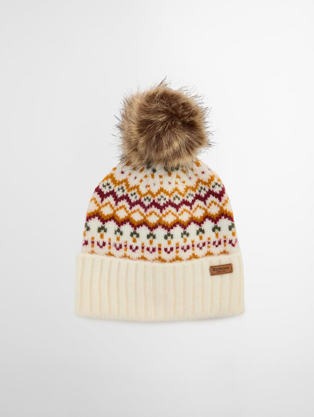 Barbour Kingsford Fair Isle Beanie Hat Cloud