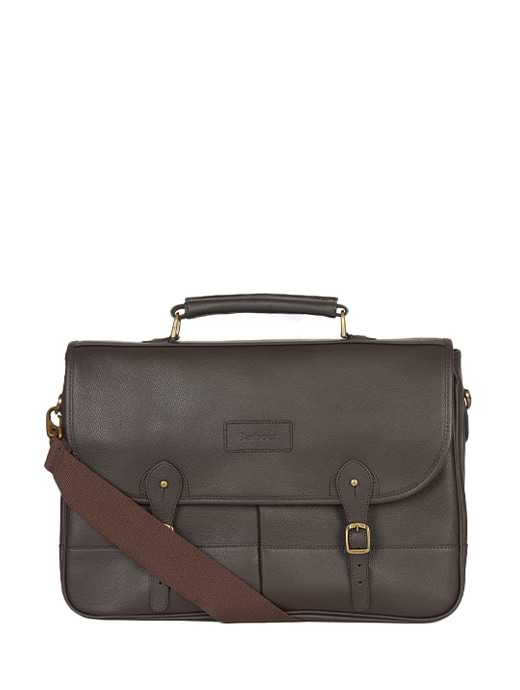 Barbour Leather Briefcase Chocolate