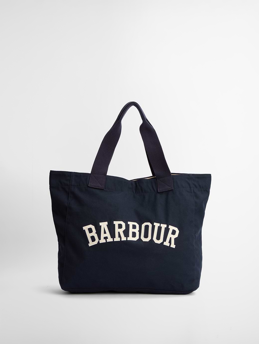 Barbour Logo Holiday Tote Bag Navy/Stone