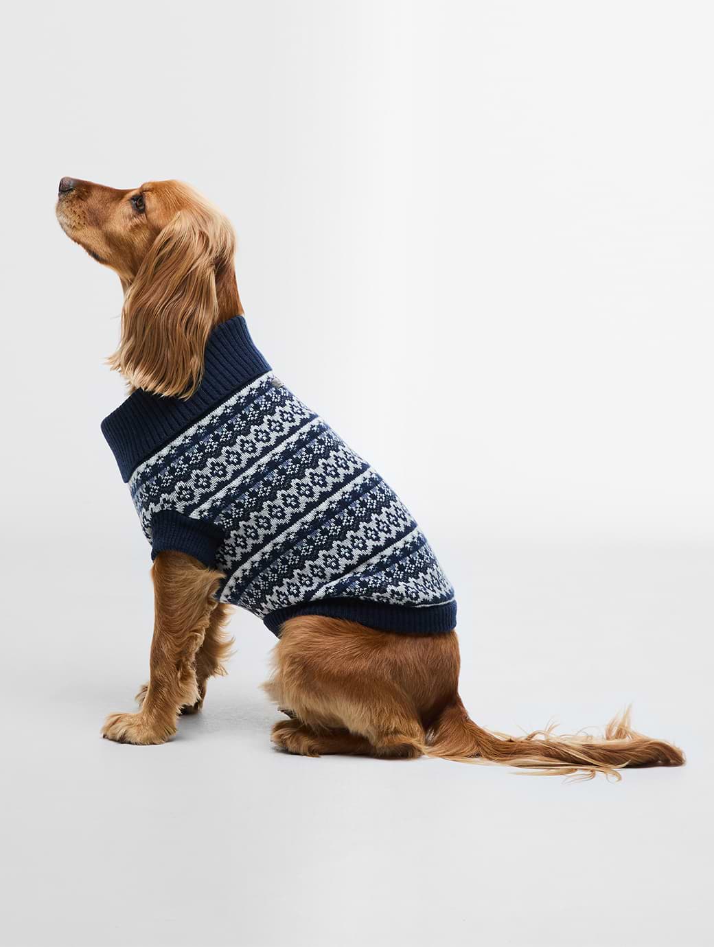 Barbour Marlow Fair Isle Dog Jumper Navy