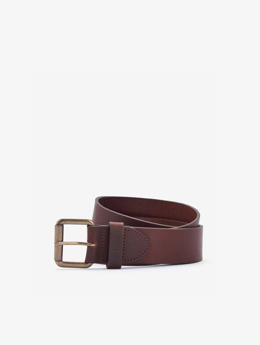 Barbour Matt Leather Belt Brown