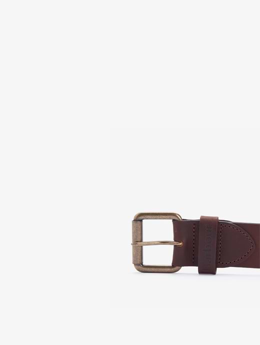Barbour Matt Leather Belt Brown