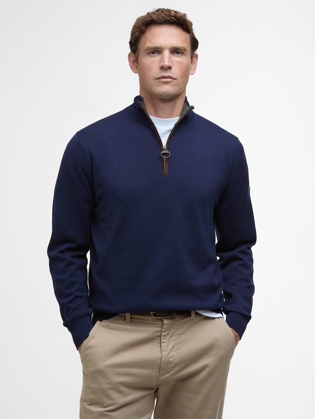 Barbour Men's Bayfield Knitted Half Zip Jumper Navy