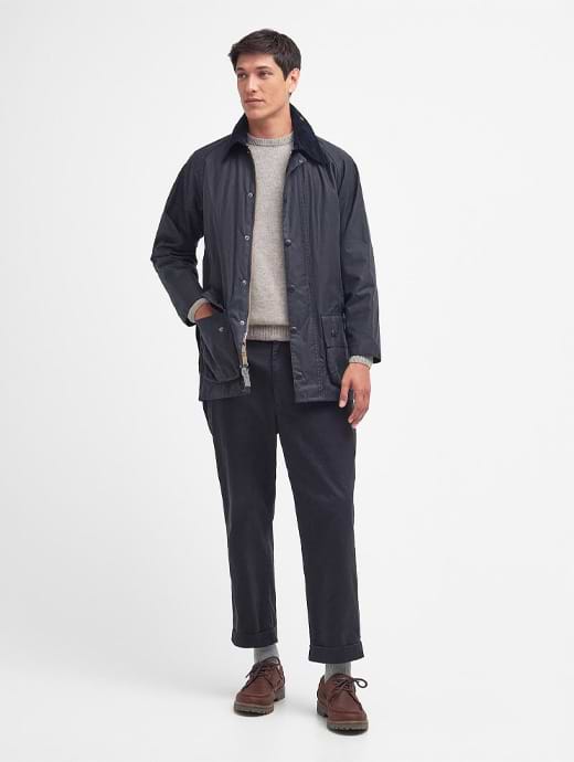 Barbour Beaufort Wax Jacket Navy Griggs