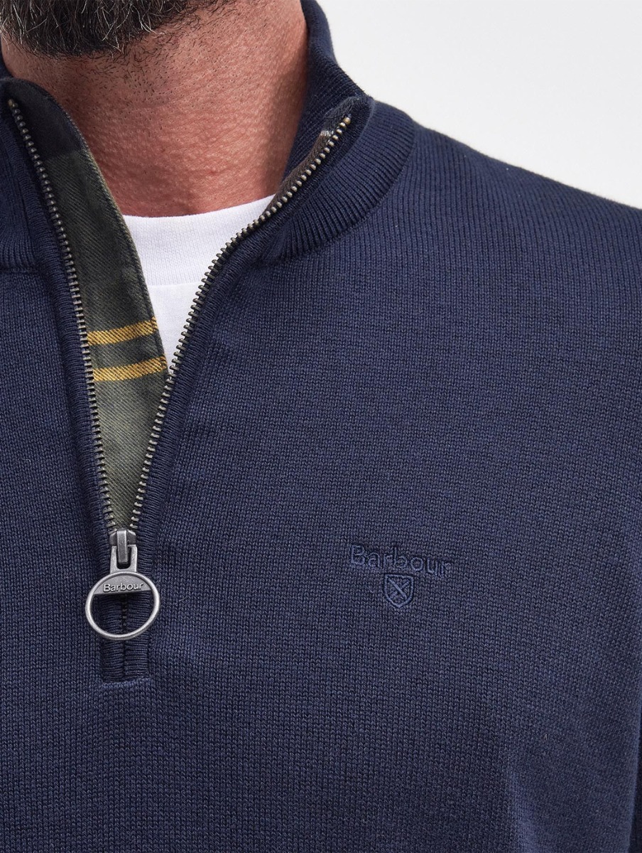 Barbour cotton half zip sweater new arrivals