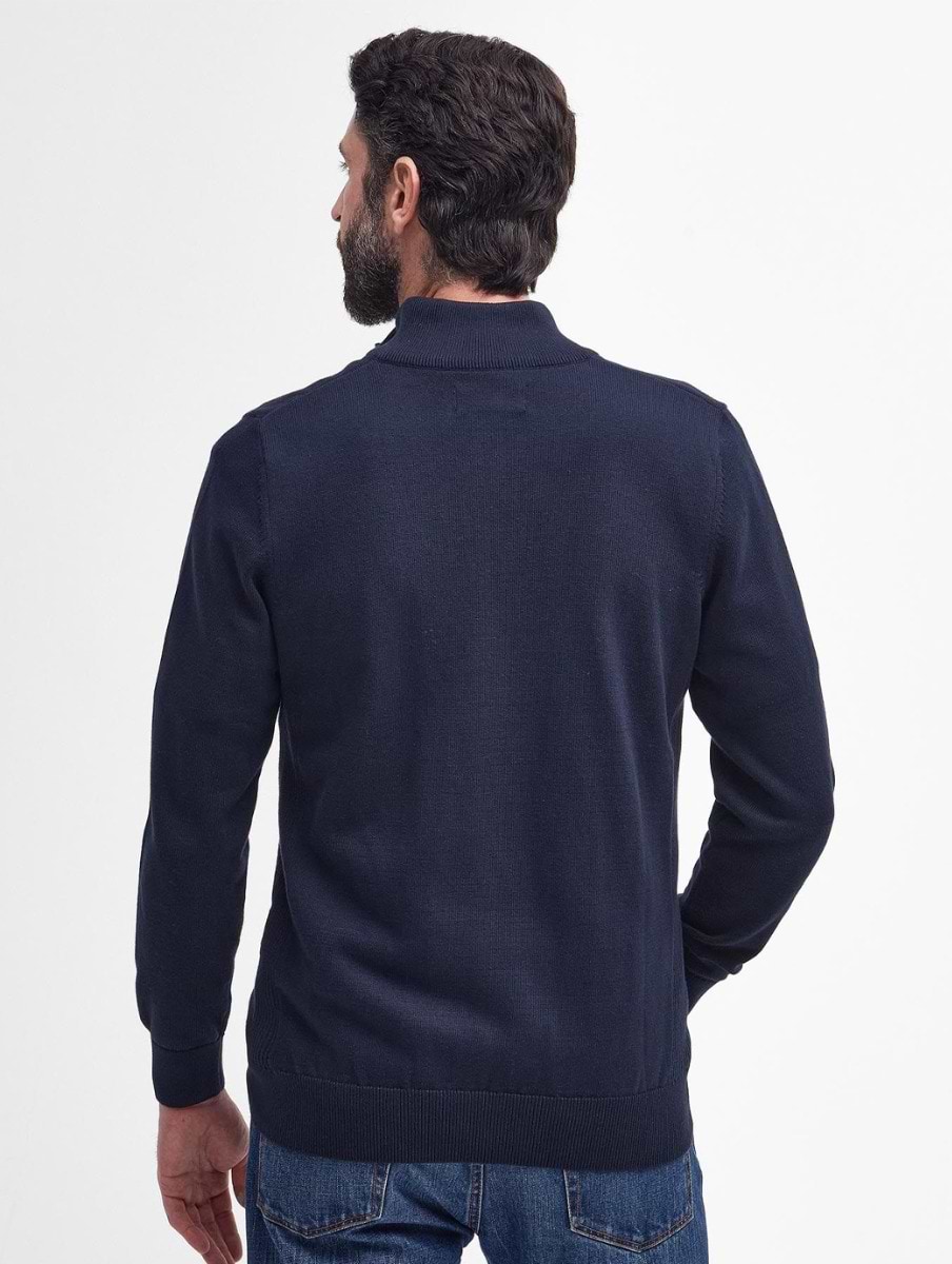 Barbour Men s Cotton Half Zip Sweater Navy