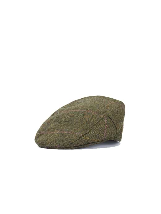 Barbour Men's Crieff Flat Cap Olive/Purple/Yellow
