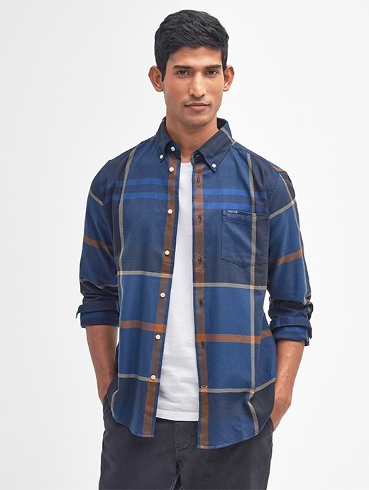 Barbour Men's Dunoon Tailored Tartan Shirt Midnight Tartan