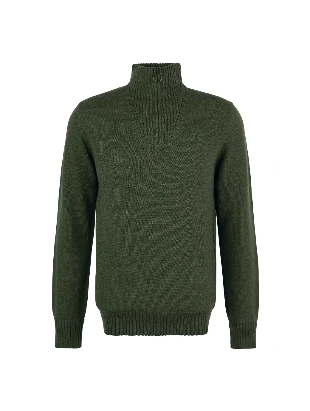 Barbour Men's Essential Lambswool Half Zip Mid Olive