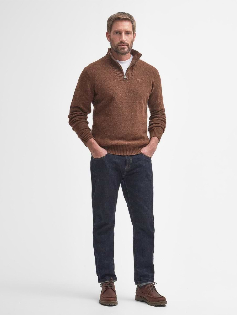 Barbour Men s Essential Lambswool Half Zip Sandstone