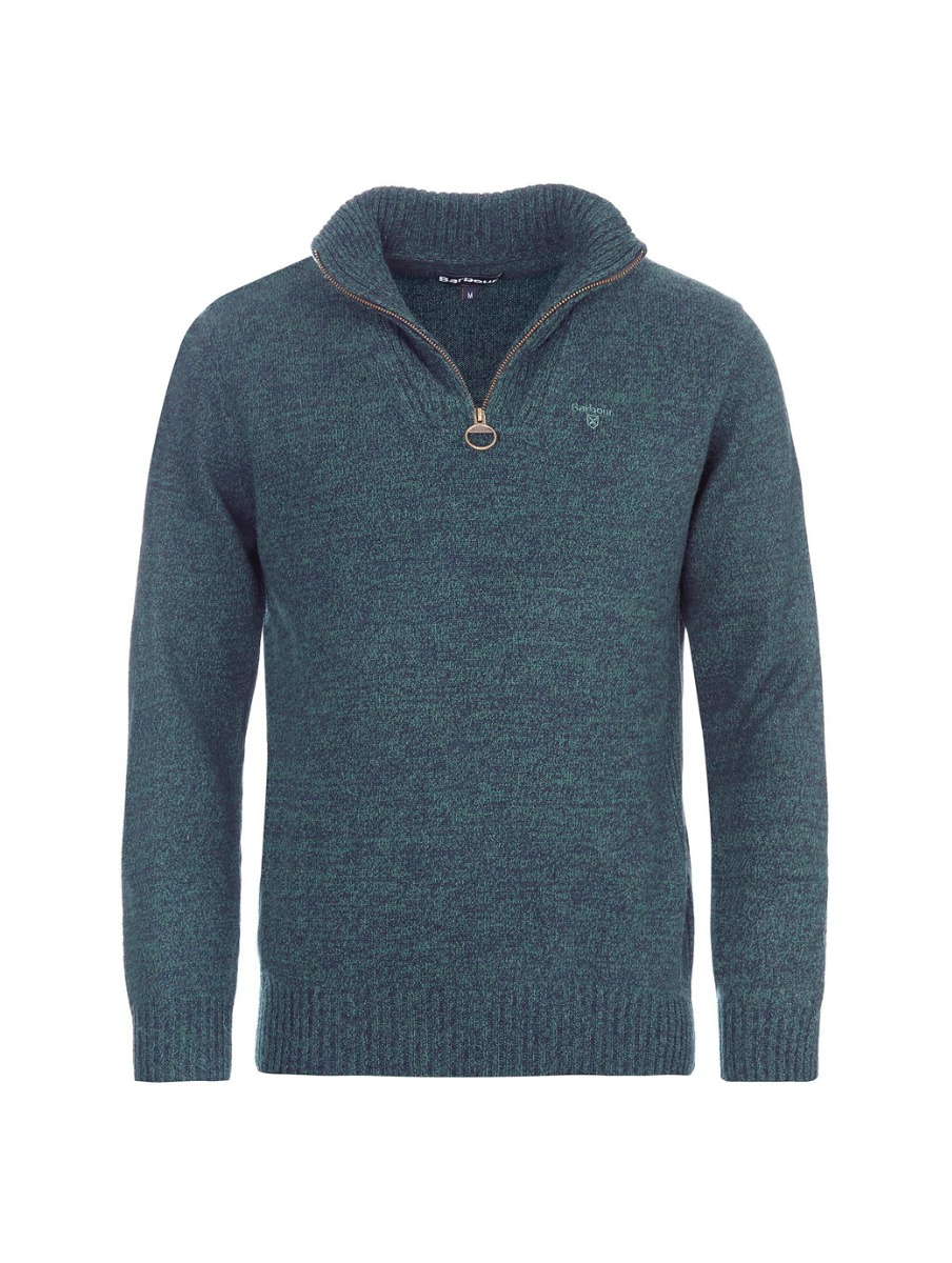 Barbour Essential Lambswool Half Zip Seaweed Green Griggs