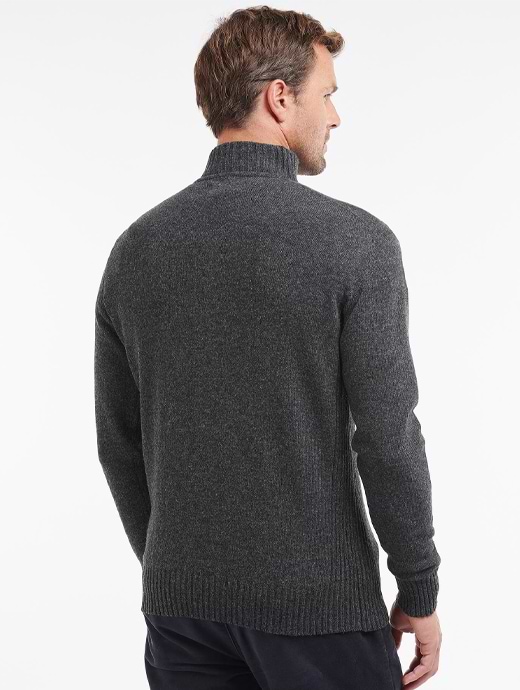 Barbour essential lambswool half zip jumper charcoal 2025