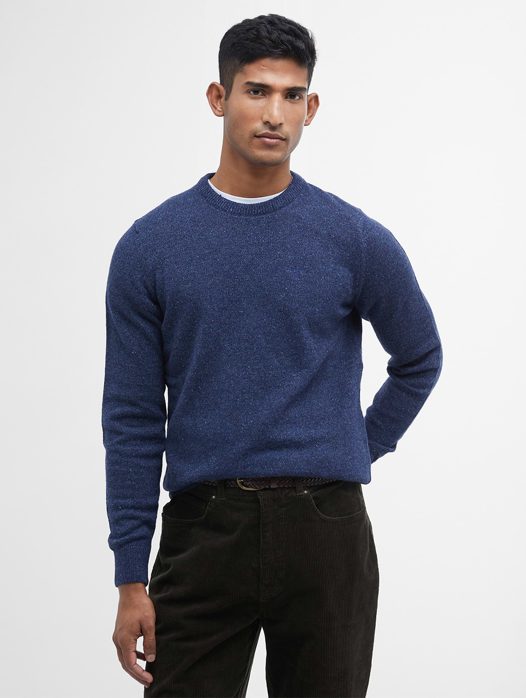 Barbour Men's Essential Tisbury Crew Necker Sweater Deep Blue