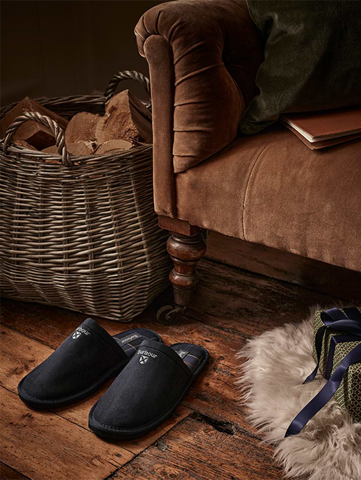 Navy barbour slippers hotsell