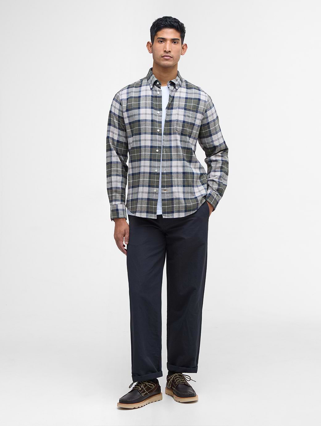 Barbour Men's Fortrose Tailored Tartan Shirt Forest Mist