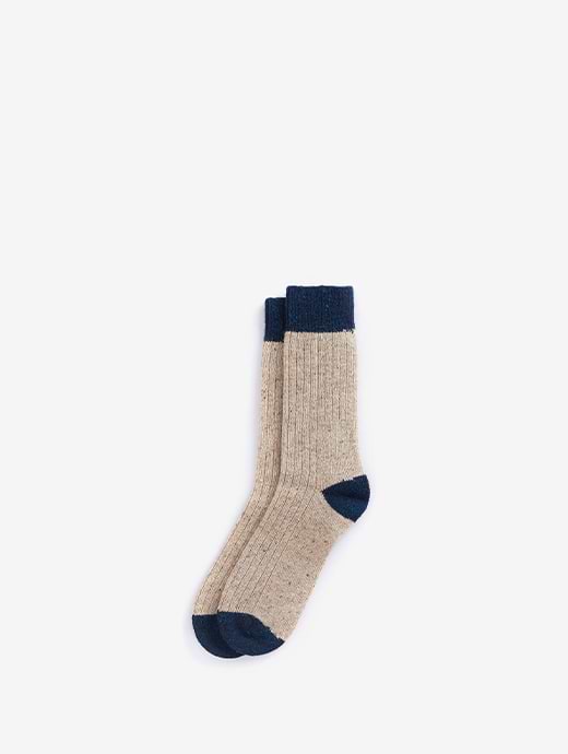 Barbour Men's Houghton Socks Mid Stone/Navy