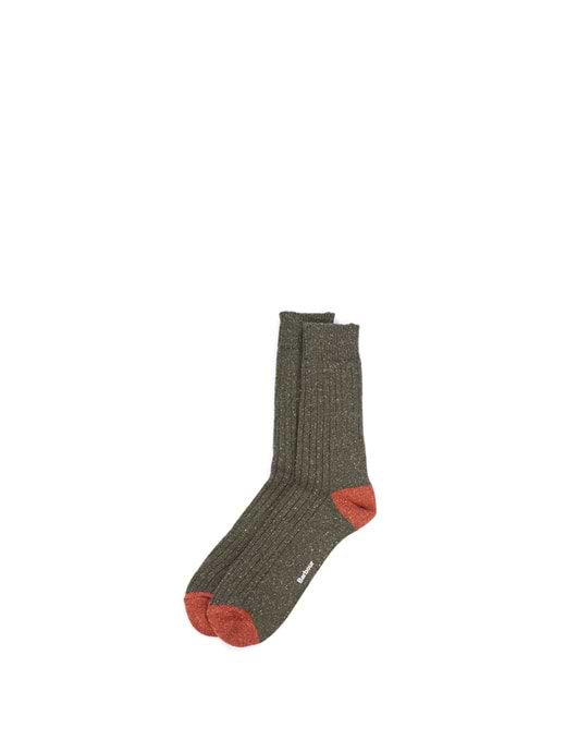 Barbour Men's Houghton Socks Olive/Burnt Orange