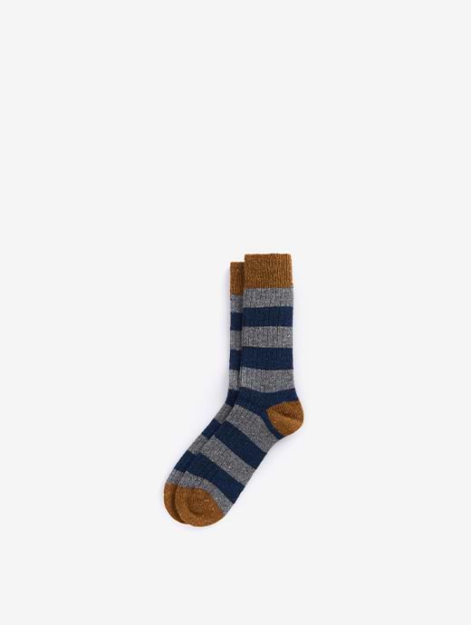 Barbour Men's Houghton Stripe Sock Asphalt/Navy 